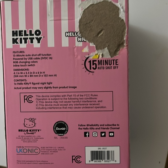 NIB! Hello Kitty Figural Night Light! 15 minute auto shut off. - Picture 3 of 5